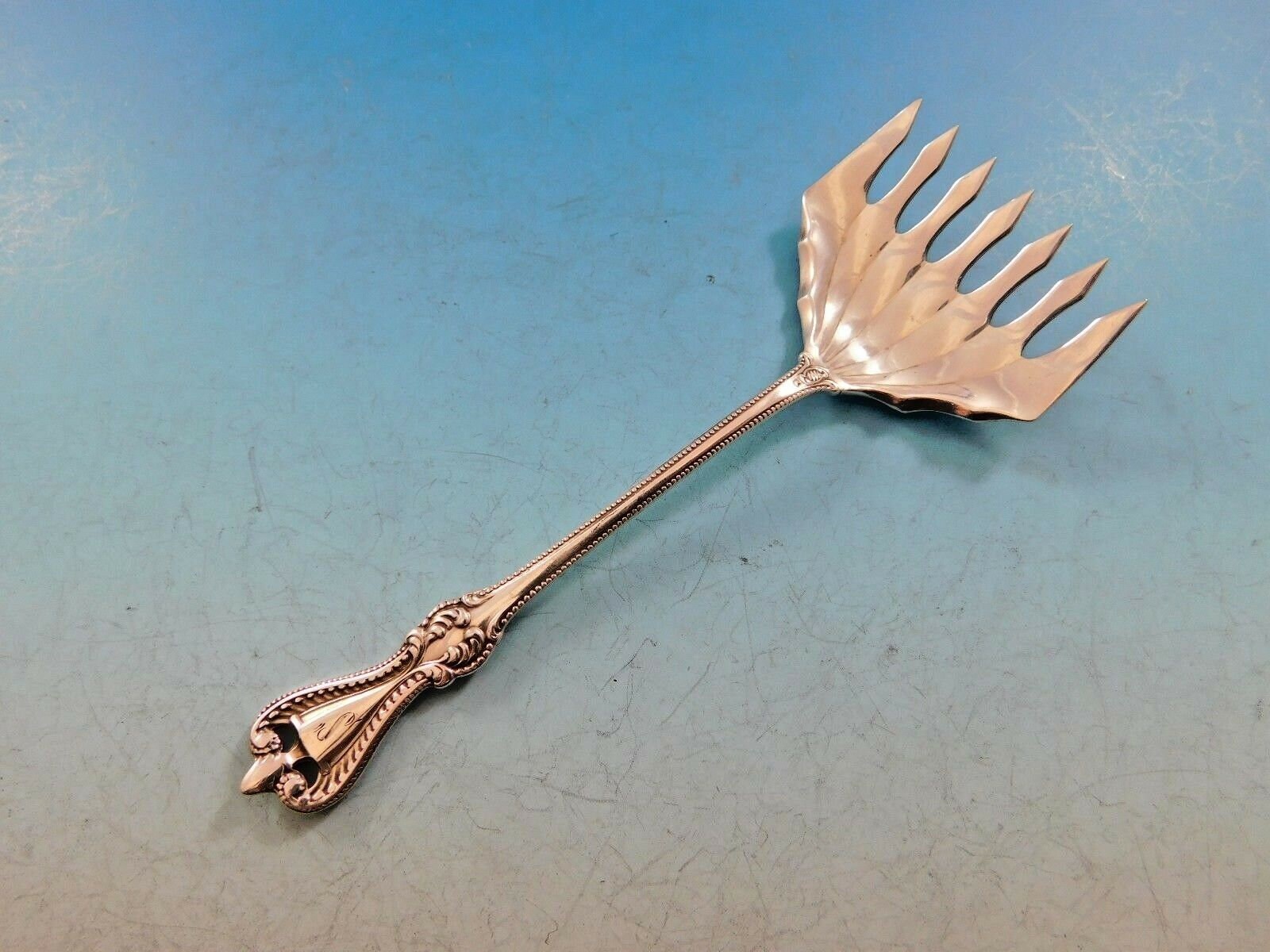 Тин 7 2. Silver Dessert fork. Old fork.