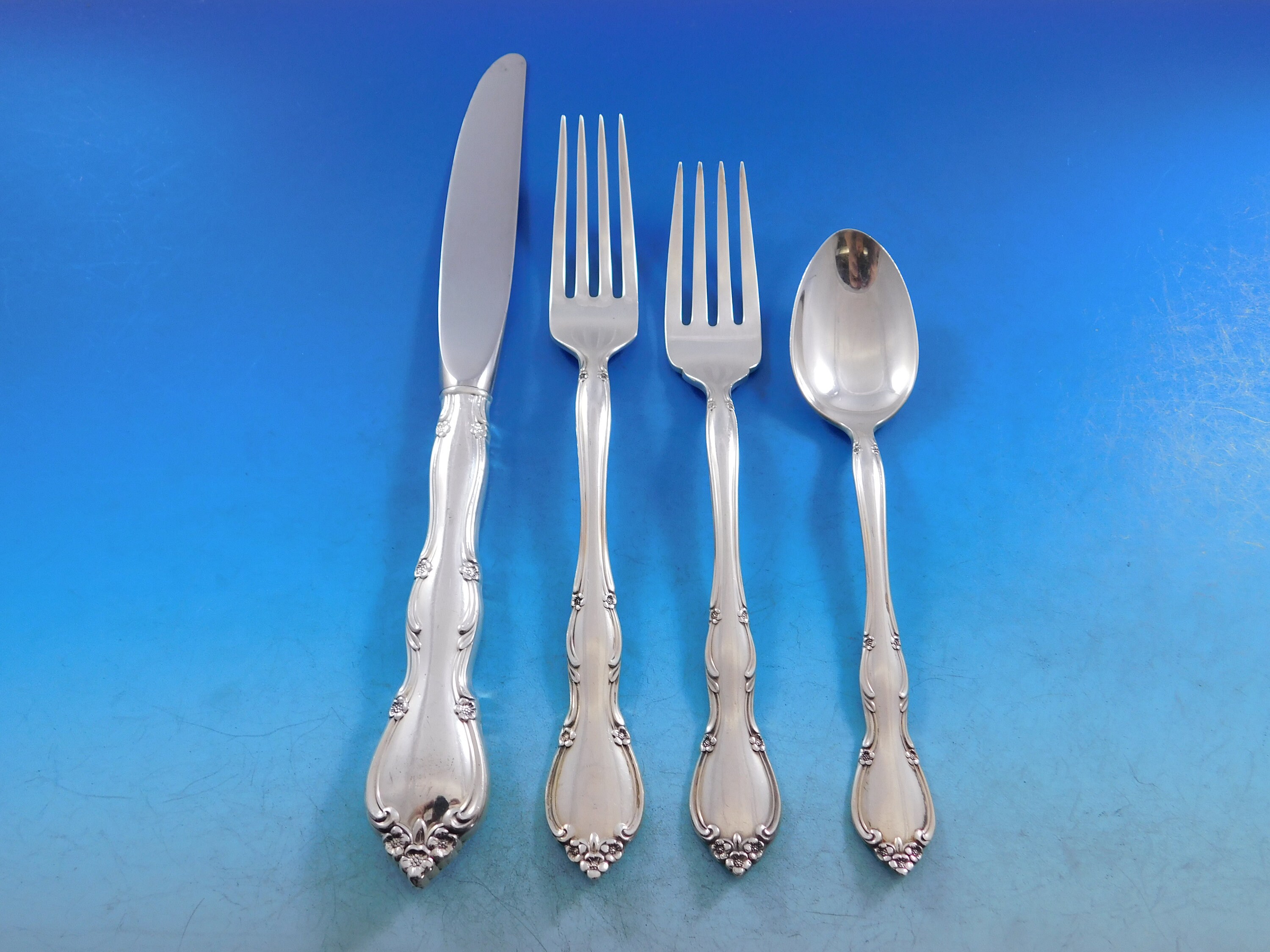 Rose Tiara by Gorham Sterling Silver Flatware Set for 12 Service