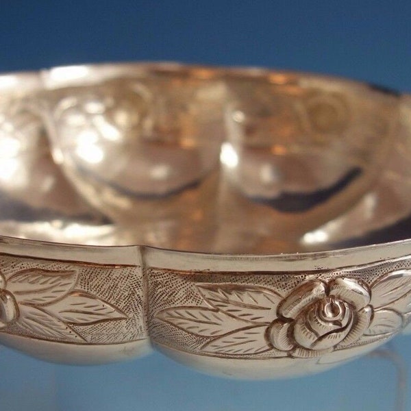 Aztec Rose by Sanborns Mexican Mexico Sterling Silver Bowl 9 1/4" (#1792)