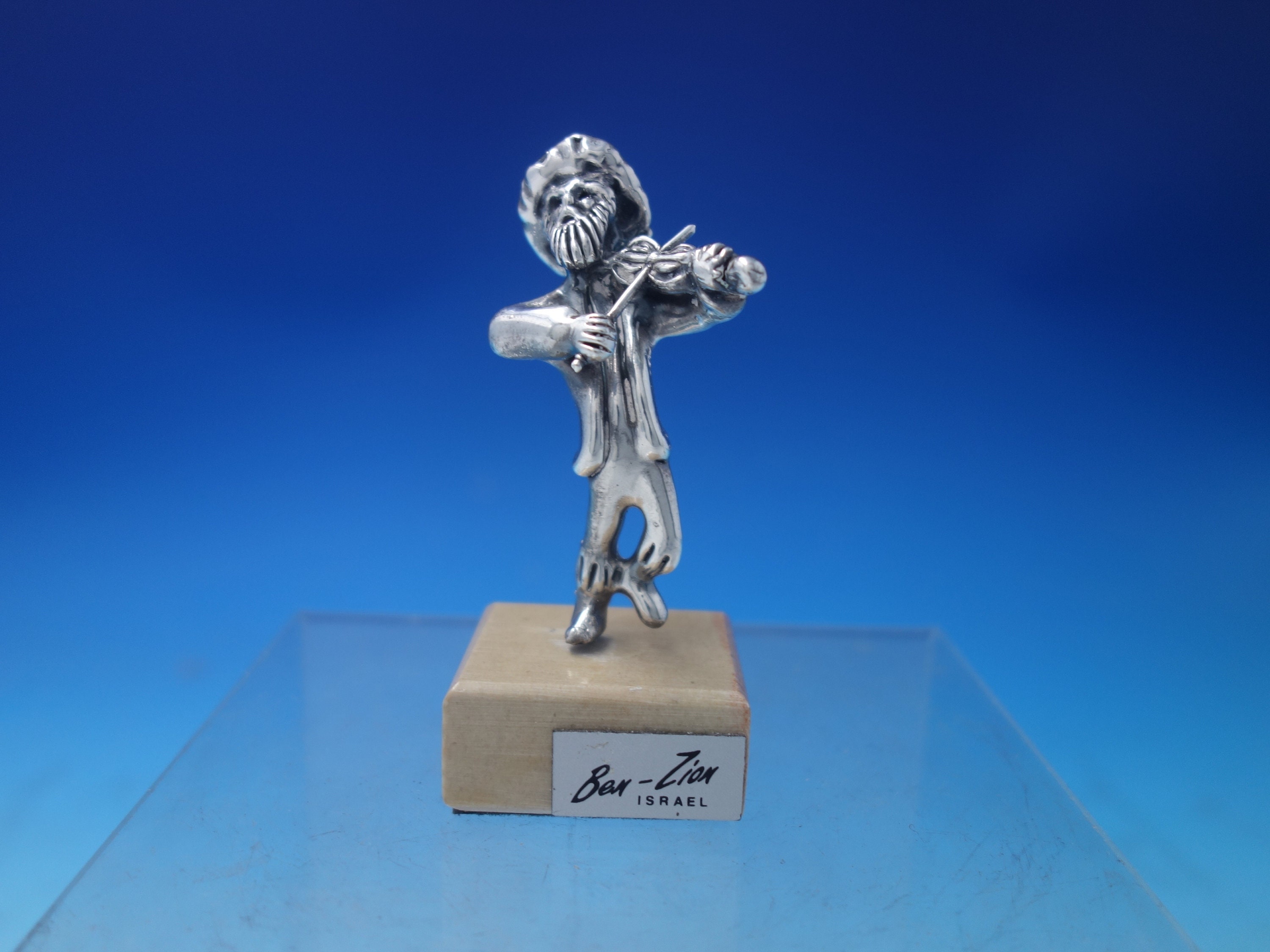 Ben - Zion Israel ベン・ザイオン・イスラエル シルバー 925 Judaica by Ben-zion Israel Sterling Silver Sculpture Fiddler W