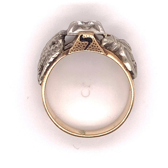 Masonic 10k Yellow Gold Men's Ring .85ct Genuine … - image 6