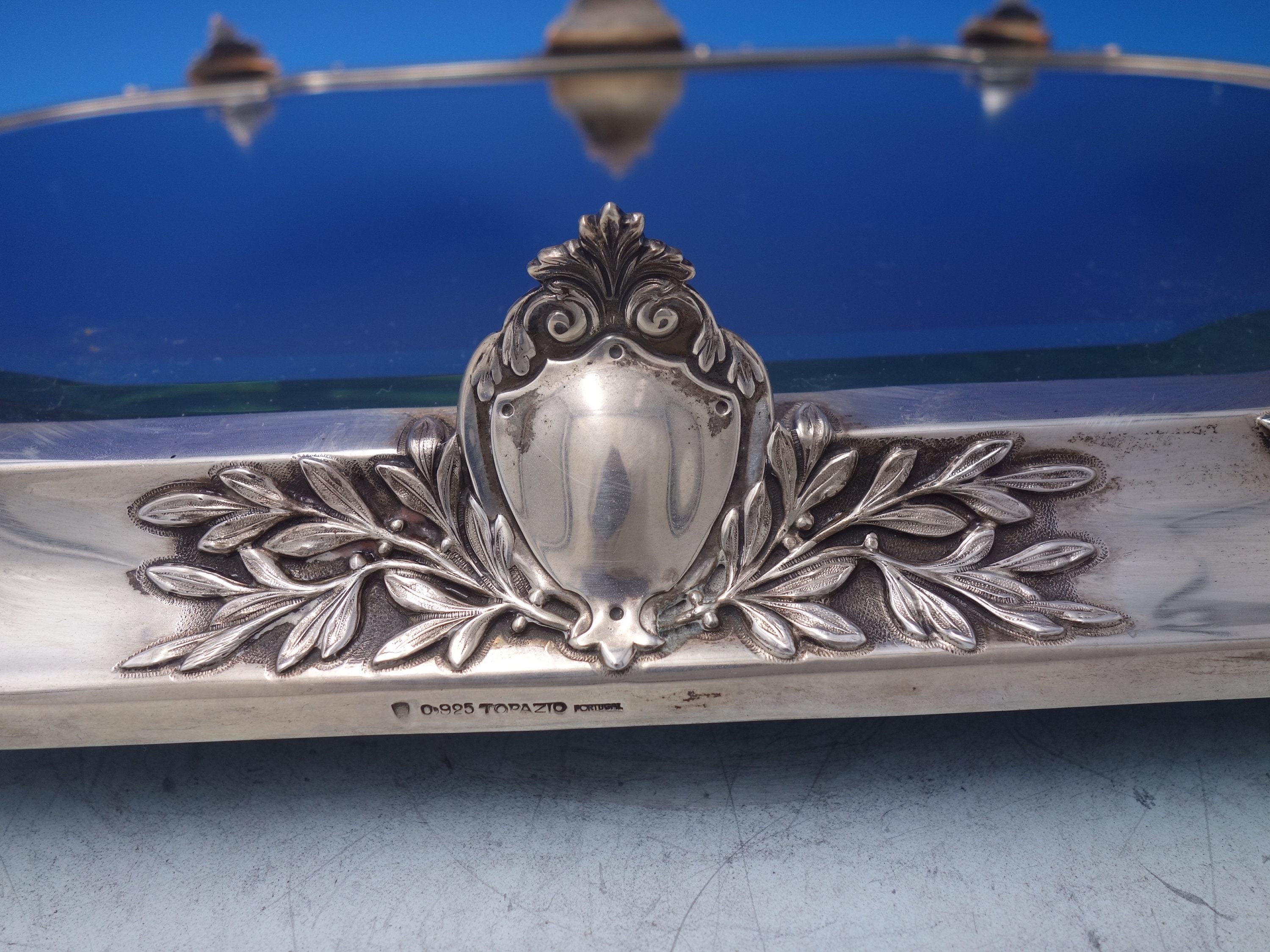 Topazio Portuguese Sterling Silver Centerpiece Bowl With Dragon