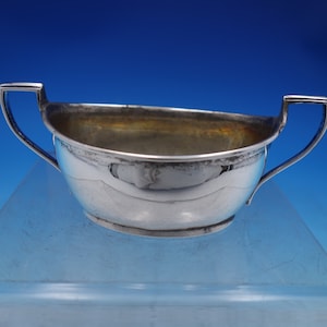 English Georgian Sterling Silver Salt Cellar Master GW Interior w/ Handles #6845