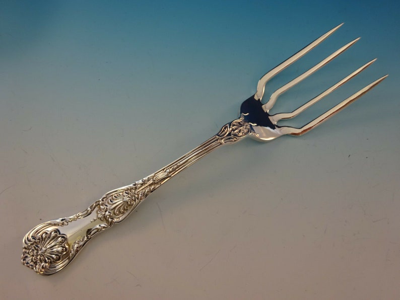 King George by Gorham Sterling Silver BBQ Serving Fork 7 34 Custom Made