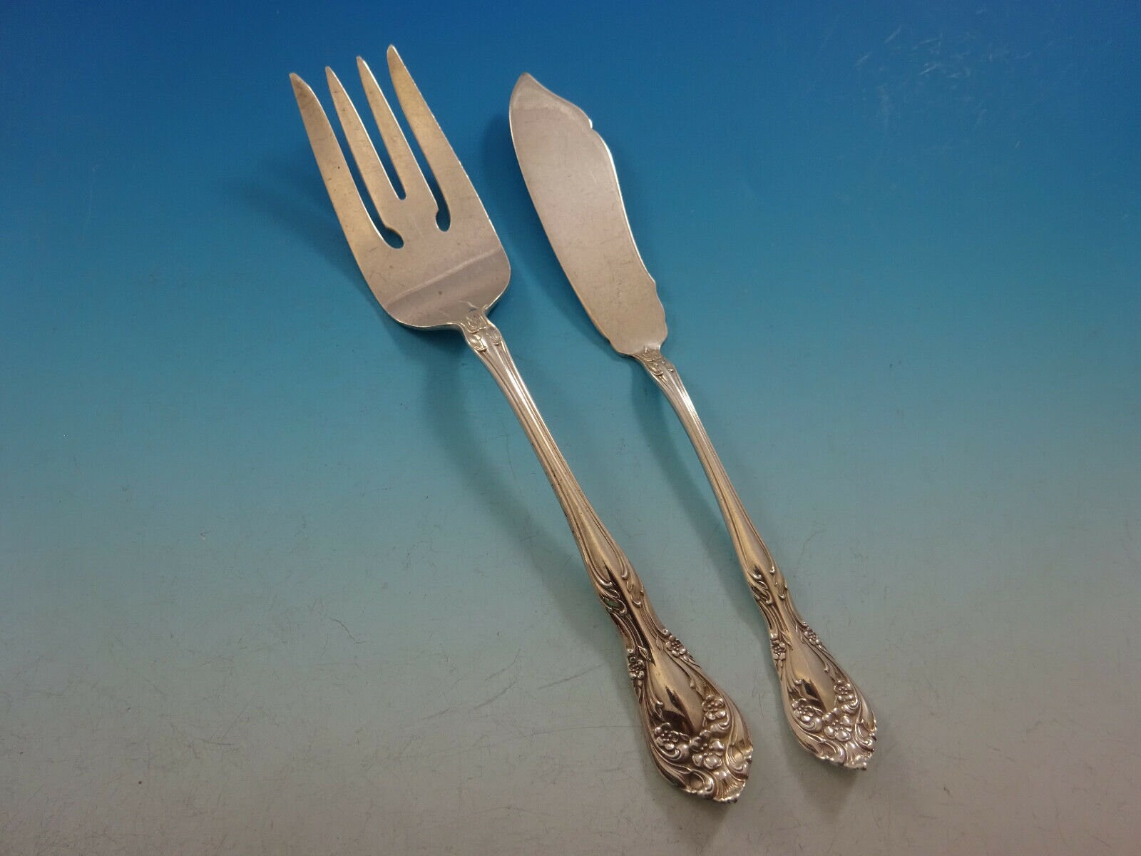 ビンテージ　ALVIN STERLINGフォーク　純銀　Chateau Rose Chateau Rose by Alvin Sterling Silver Flatware Set for 8