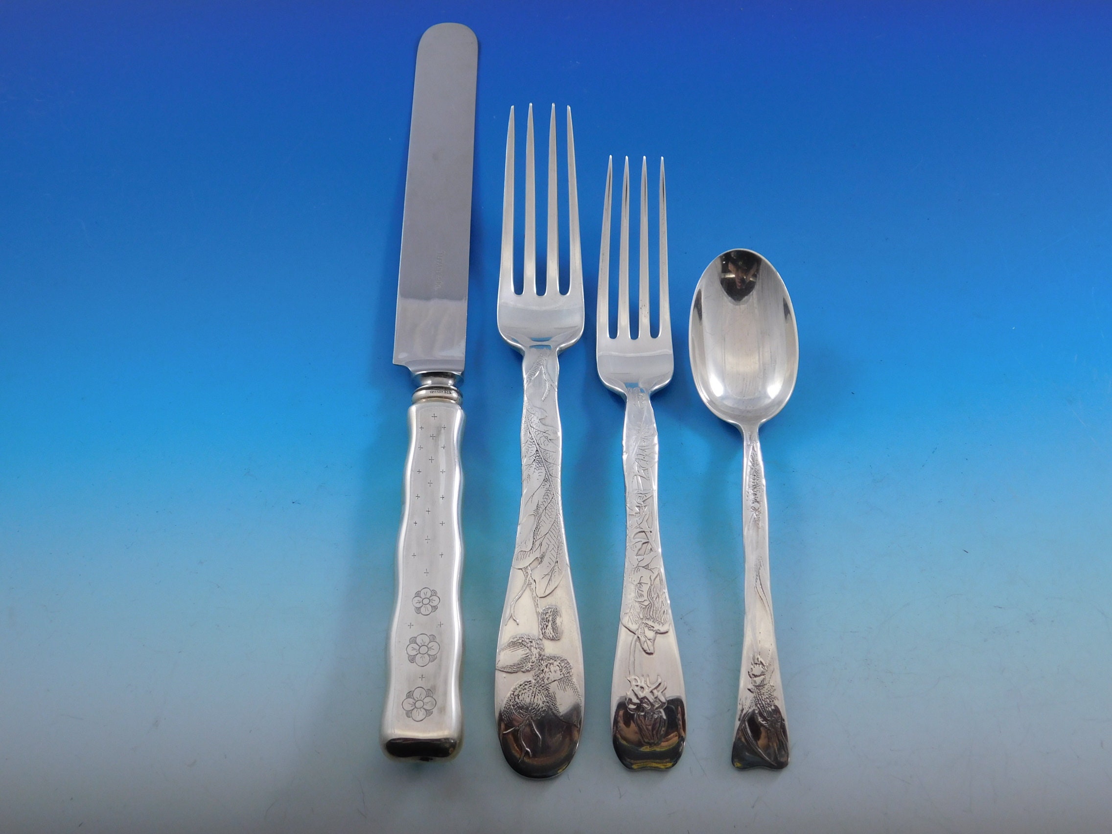 食器 TIFFANY&Co. Valley Lap Over Edge by Tiffany and Co Sterling Silver Flatware Set