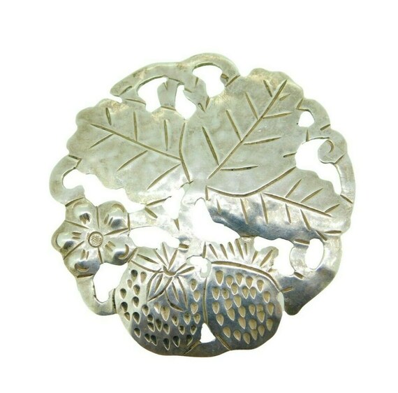 Handwrought Sterling Gregor Panis Strawberry Pin (