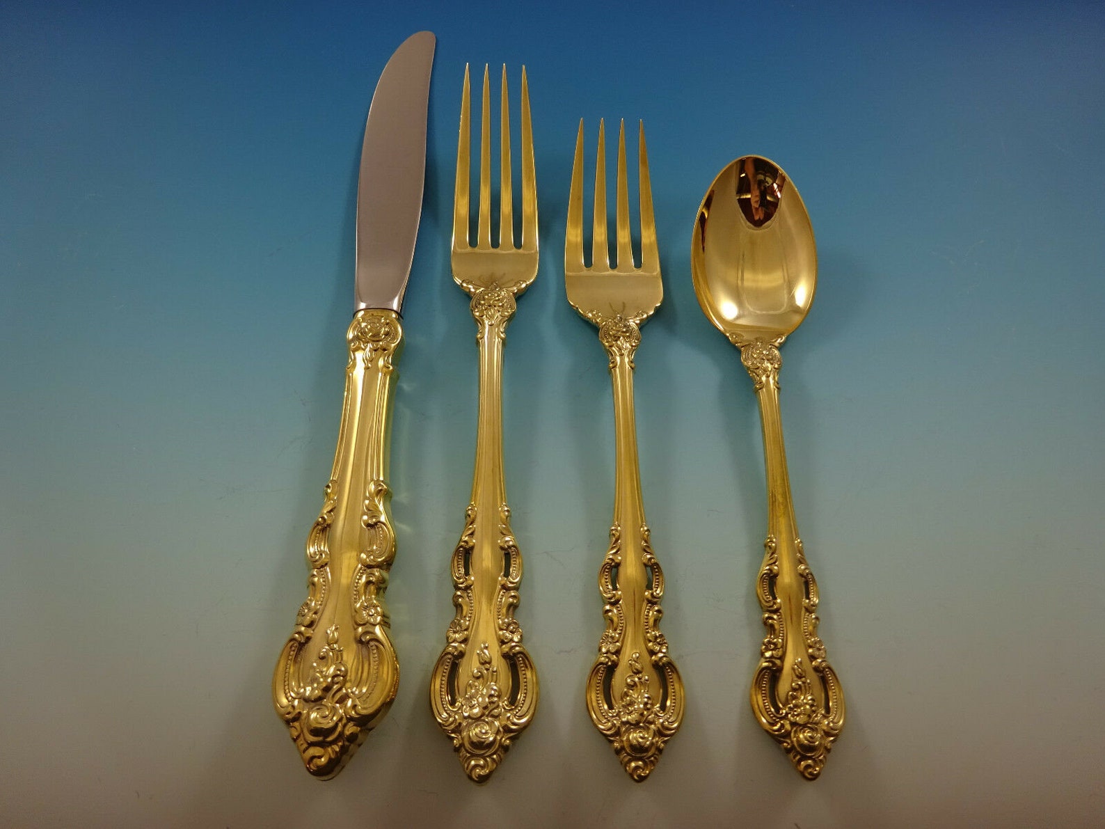 El Grandee by Towle Sterling Silver Flatware Service 12 Set Etsy