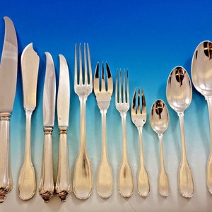 Noailles By Puiforcat French 950 Sterling Silver Flatware Set Service 231 Pieces
