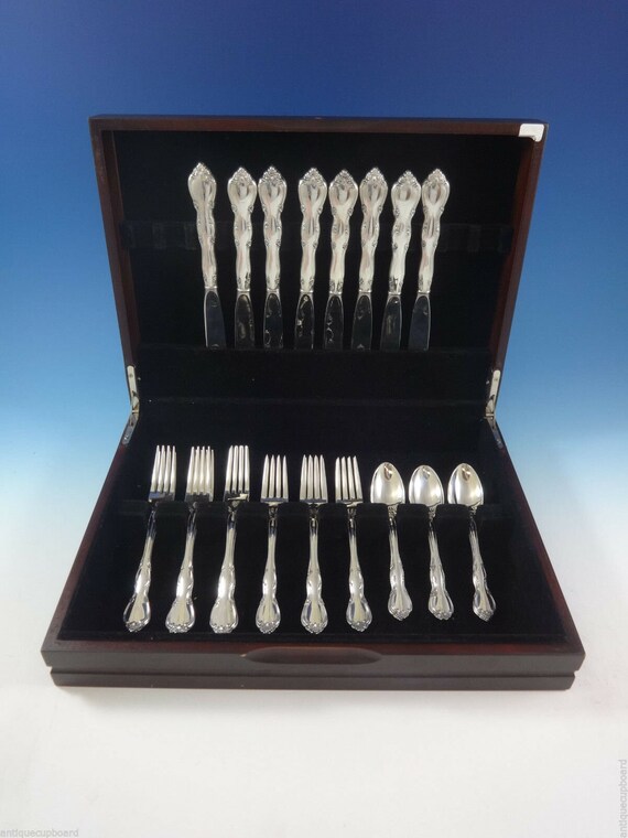 Gorham Etruscan Sterling Silver Flatware Set – 32 Pieces, Service For 8, 1900-1940