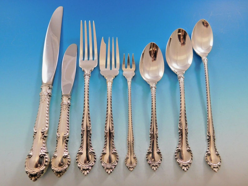 English Gadroon by Gorham Sterling Silver Flatware Set for 8 Etsy