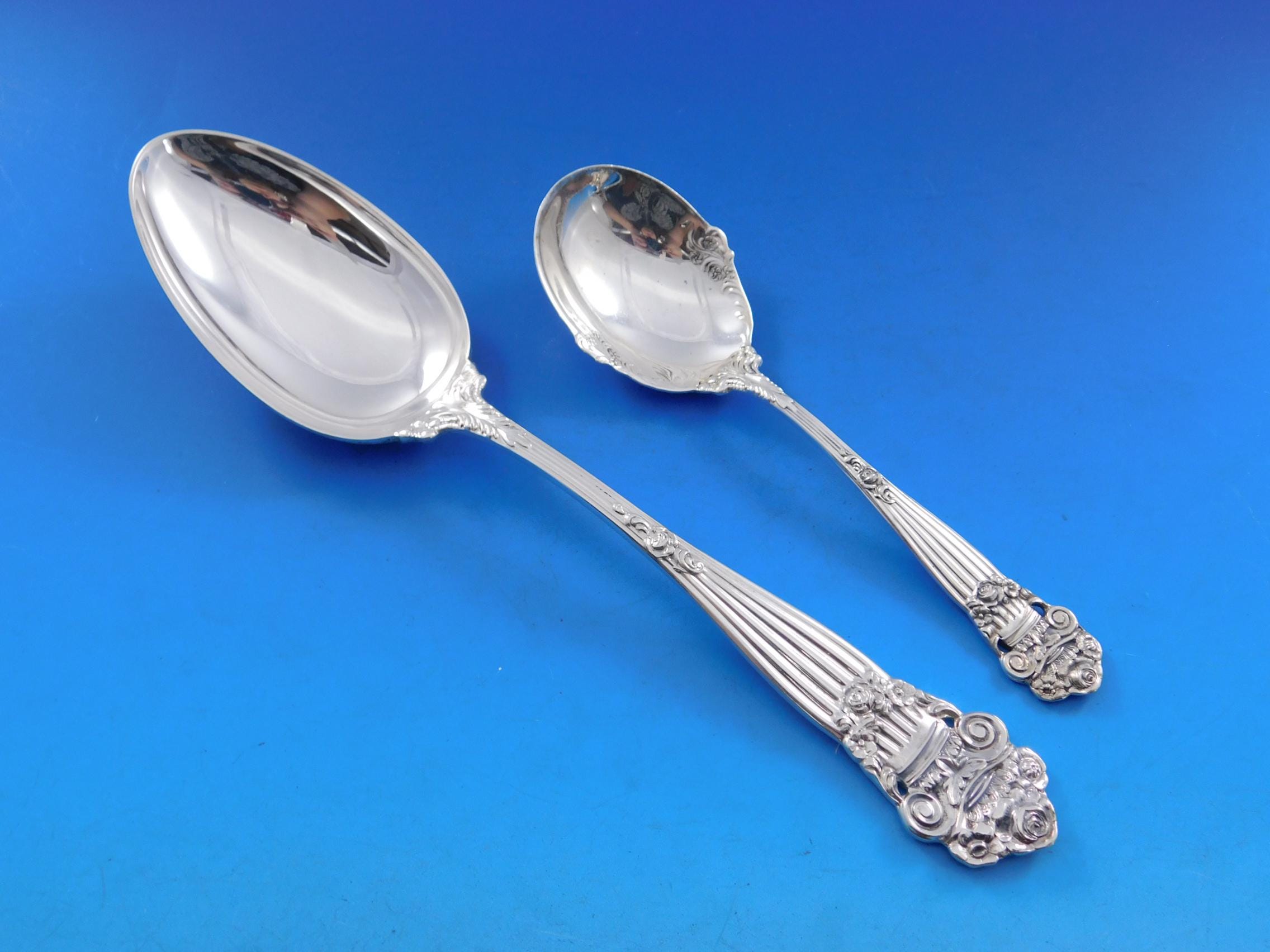 Towle Georgian Sterling Silver Gumbo Soup Spoon – 6 7/8 Inch, Antique Heirloom Silverware, 1850-1899