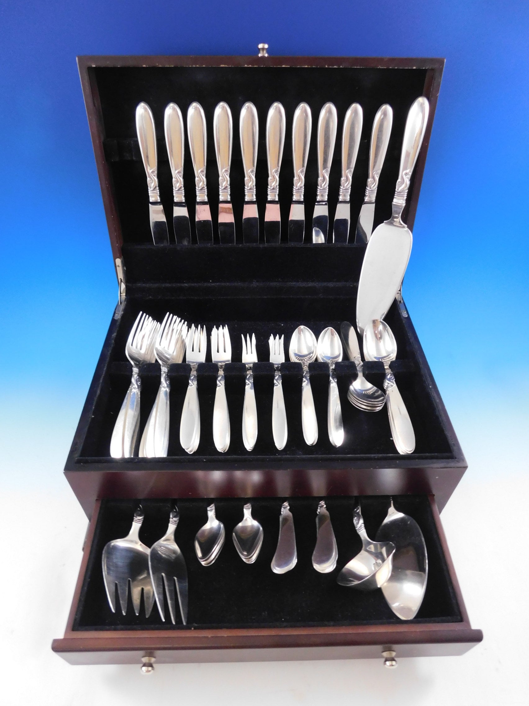 Dolphin by Frigast Denmark Sterling Silver Flatware Service 10 Set