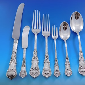 Empire by Durgin Sterling Silver Flatware Set For 8 Service 58 pieces Dinner