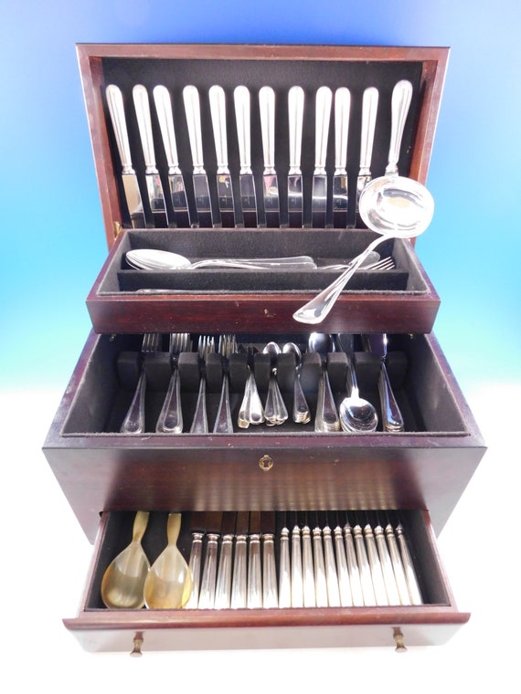 Giorgio by Pampaloni Italy Sterling Silver Flatware Set Service 