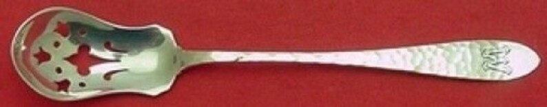 Van Dyke by International Sterling Olive Spoon Applied Mono Pierced Org 6