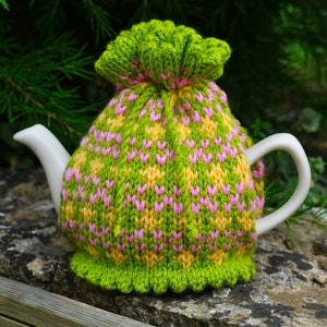 Springtime Fair Isle 2 Cup Teapot Cosy Knitting Pattern