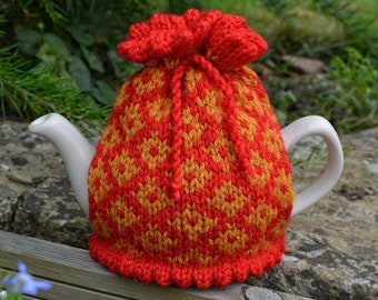 Knitting Pattern, Diamond Pattern Fair Isle Teapot Cosy, 2 Cup Traditional Teapot, Cozy Knitting, Table Decorations, Home Decor, Tea Party