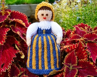 Knitting Pattern, Finnish Folk Doll, Finland, Finnish National Costume, Knitted Doll, Toy Knitting Pattern, Doll Making Pattern, Rag Doll
