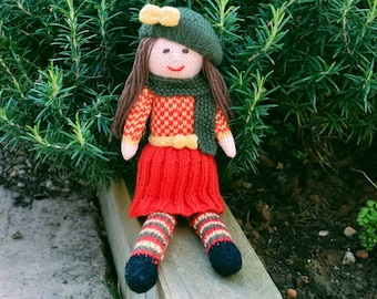 Autumn Rag Doll Knitting Pattern, Doll Making Pattern, Knitted Doll, Toy Knitting Pattern, Knitted Toy, Knitted Rag Doll, Traditional Toy