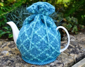 Knitting Pattern, Diamond Patterned Teapot Cosy, 4 Cup Traditional Teapot, Knitted Cozy, Home Decor, Table Decoration, Intermediate Knitting