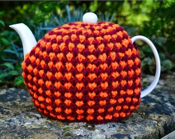 Knitting Pattern, Retro Tweed Teapot Cosy, 4 Cup Traditional Teapot, Knitted Teapot Cozy, Home Decor, Table Decoration, Tea Party, Kitchen