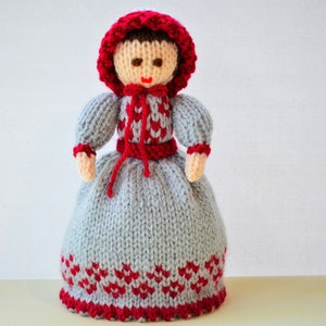 Victorian Doll Knitting Pattern, Rag Doll, Doll Making Pattern, Historical Costume, Toy Knitting Pattern, Victorian Dress, Pocket Doll image 2