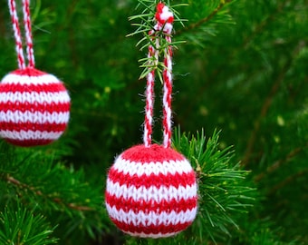 Christmas Baubles Knitting Pattern, Knitted Baubles Patterns, Christmas Tree Decoration, Knitted Decoration, Home Decor, Baubles Set