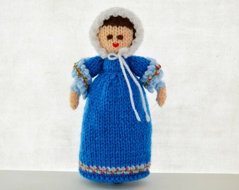 Knitting Pattern, Georgian Doll, Doll Making Pattern, Rag Doll, Empire Line Dress, Historical Costume, Toy Knitting Pattern, Pocket Doll