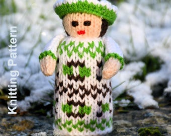 Winter Folk Doll Knitting Pattern PDF