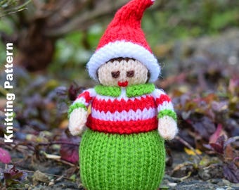 Christmas Elf Doll Knitting Pattern PDF