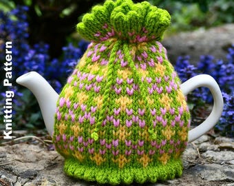 Springtime Fair Isle Teapot Cosy Knitting Pattern PDF