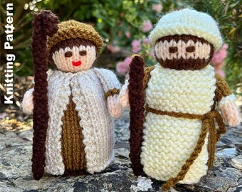 Nativity Shepherd Dolls Knitting Pattern PDF