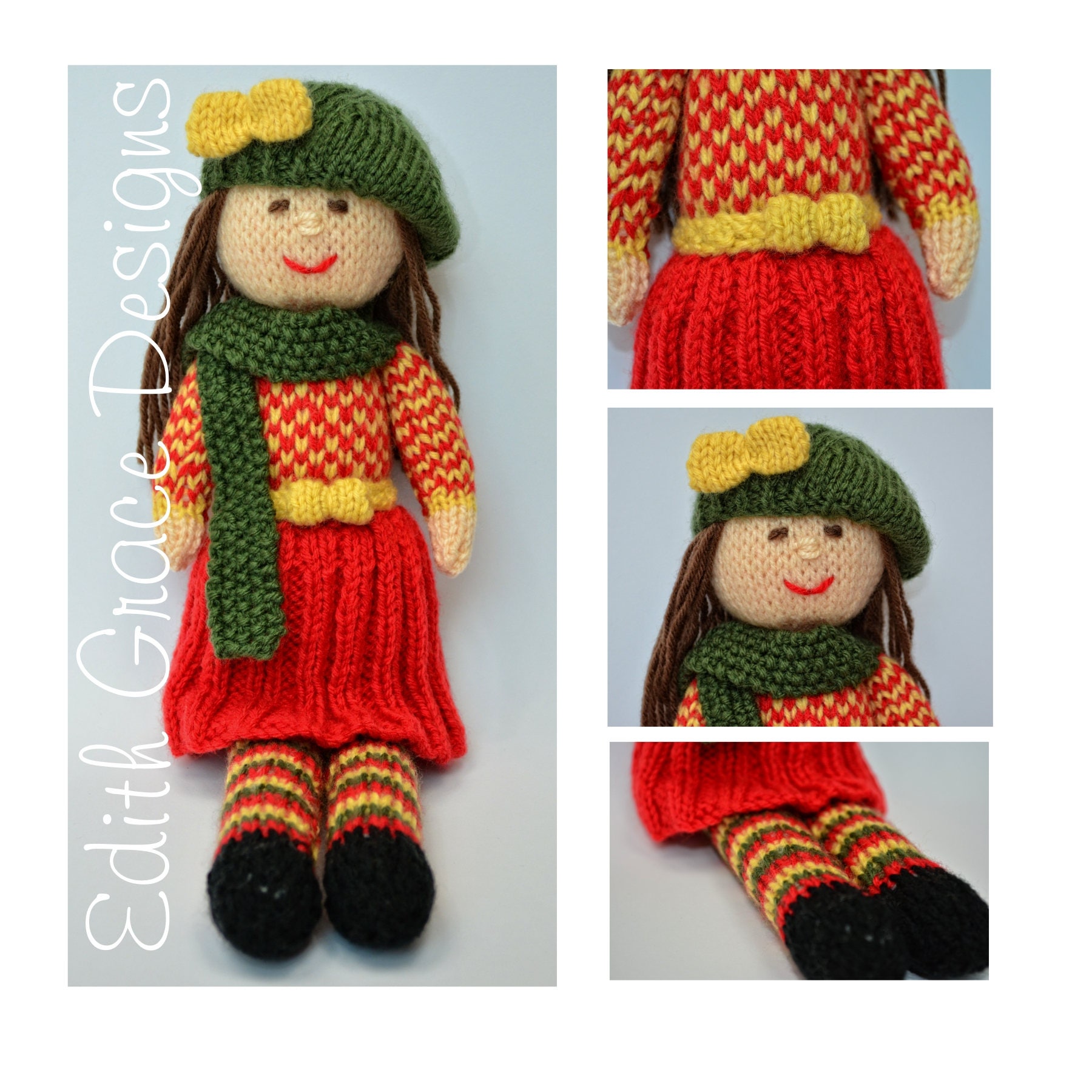 Doll Knitting Pattern Autumn Doll Knit Doll Toy Knitting Etsy