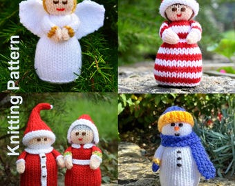 Knitted Christmas Dolls Knitting Pattern PDF