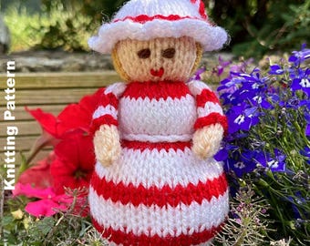 Candy Cane Doll Knitting Pattern PDF