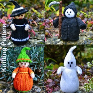 Halloween Dolls Knitting Pattern PDF