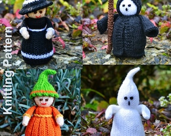 Halloween Dolls Knitting Pattern PDF