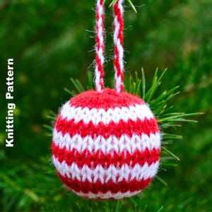 KNITTING PATTERN Christmas Bauble Ornaments for Christmas Tree PDF