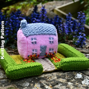English Cottage - Knitting Pattern - Home Decor - Birthday Gift - Handmade Gift - Knitted House - Crafting Pattern - Christmas Gift - Easy