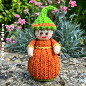 Halloween Pumpkin Doll Knitting Pattern: Knitted Toys (Digital Download)