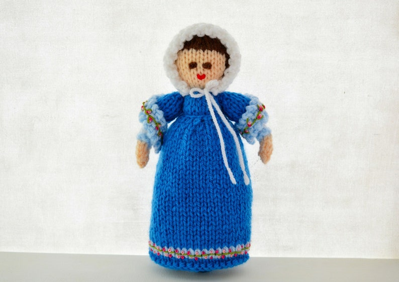 Knitting Pattern, Georgian Doll, Doll Making Pattern, Rag Doll, Empire Line Dress, Historical Costume, Toy Knitting Pattern, Pocket Doll image 6