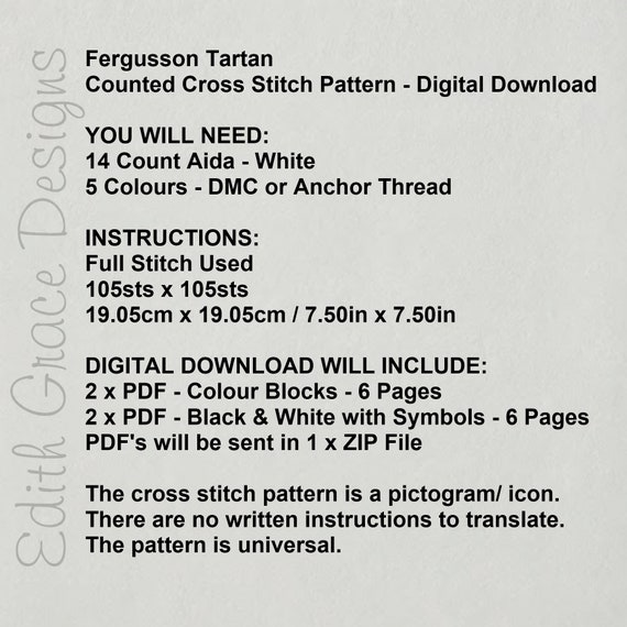 Fergusson Tartan Cross Stitch Pattern