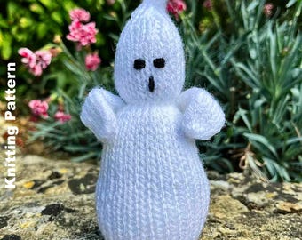 Halloween Ghost Doll Knitting Pattern PDF