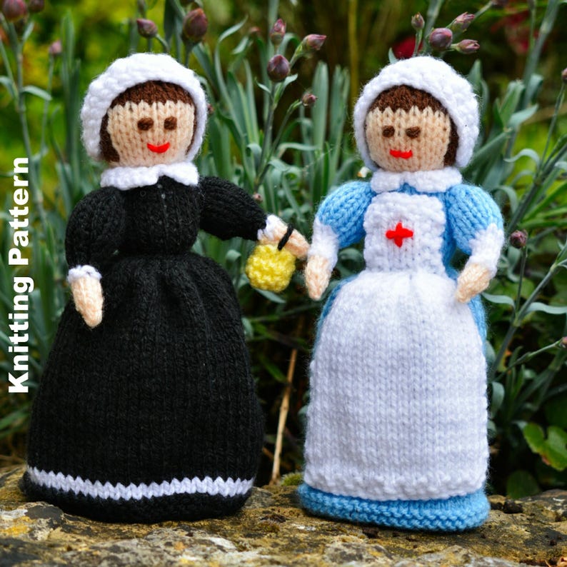WWI Nurse & Florence Nightingale Doll Knitting Pattern: Knitted Toys (Digital Download) image 1