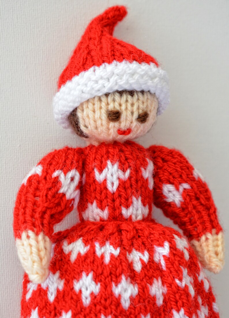 Knitting Pattern, Christmas Elf Doll, Toy Knitting Pattern, Knitted Elf, Christmas Doll, Christmas Decoration, Doll Making Pattern, Rag Doll image 5