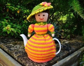 Knitting Pattern, Edwardian Lady Teapot Cosy Knitting Pattern, 4 Cup Traditional Teapot, Novelty Teapot Cosy, Home Decor, Table Decoration