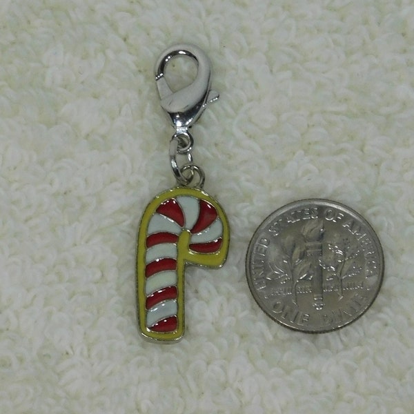 Candy Cane Clip On Zipper Pull Candy Sweets Jewelry Holiday Friend Gift Under 5, 10 dollar