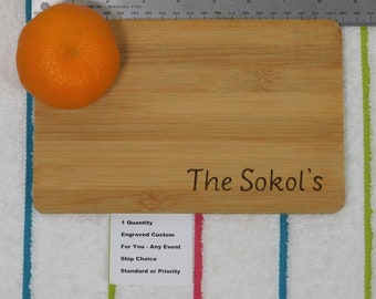 6x8.75 Personalized Bamboo Small Cutting Board Engraved Name Gift, 10 dollar