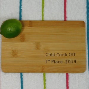 6x8 Crockpot Cooking Contest Award, Cutting Board Crock Pot Slow Cooker 1st Place Custom Door Prize Trophy Personalize Wood burn Engrave image 5